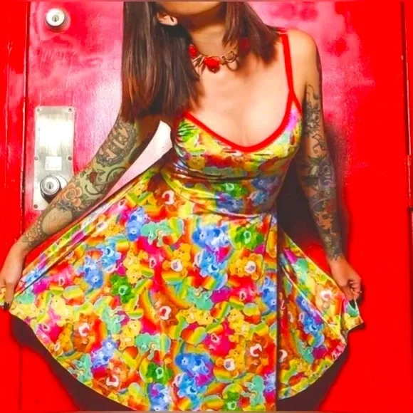 Colorful Floral Women's Dress - Picture 2 of 15